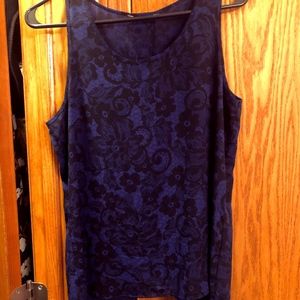 Express Black and Royal Blue, Open Back Tank Top